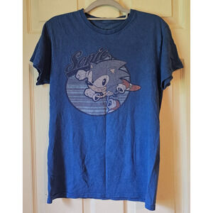 Sonic The Hedgehog Blue Graphic T-Shirt - Adult Men's Size Small